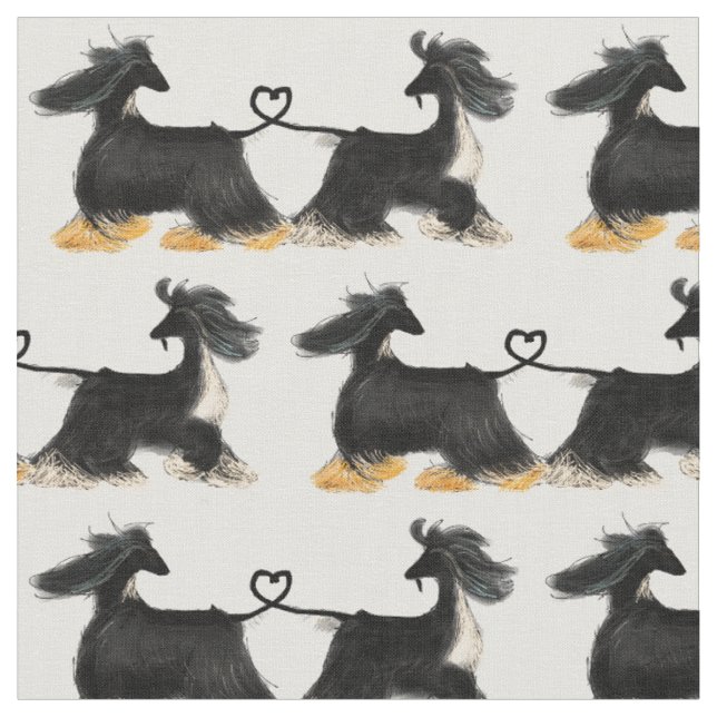 My own afghan hound design fabric (Close Up)