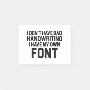 My Own Font Post-it Notes