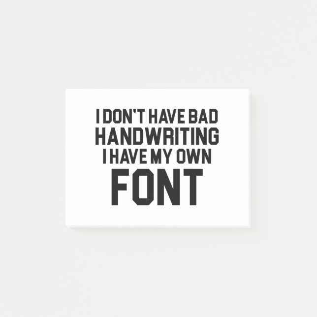 My Own Font Post-it Notes (Front)