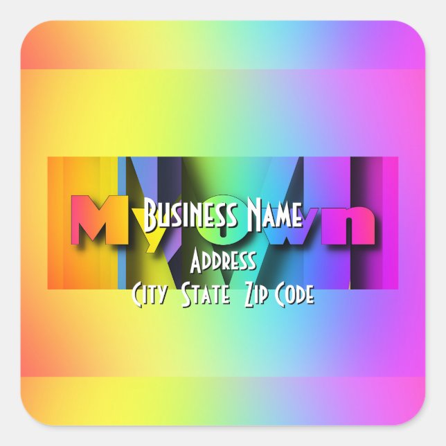 My Own Logo Rainbow Real Estate Business  Square Sticker (Front)