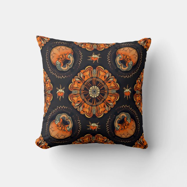 "My own luxurious Halloween cushion" Throw Pillow (Front)