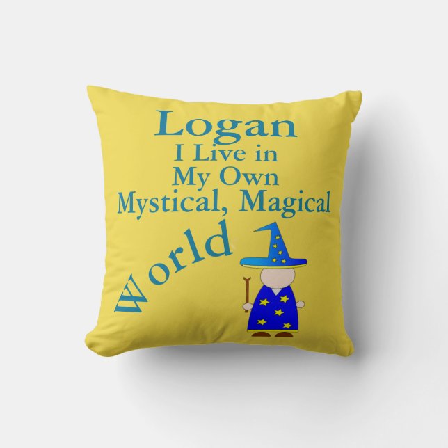 My Own Mystical Magical World Pillow Magic Wizard (Front)