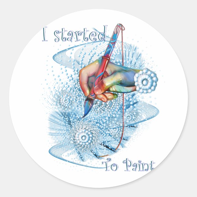 My painting top classic round sticker (Front)