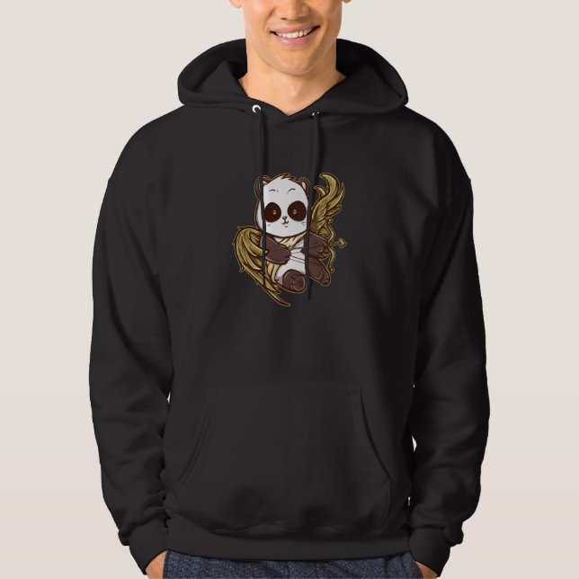 My Panda Is My Valentine Panda Bear Cupid Valentin Hoodie (Front)