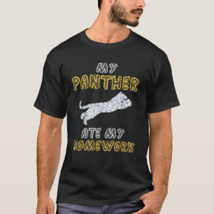 My Panther Ate My Homework Jaguar Animal Kid Back  T-Shirt