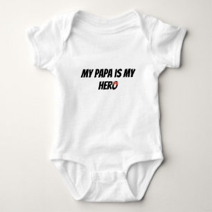 My Papa is My Hero Superhero Baby Bodysuit