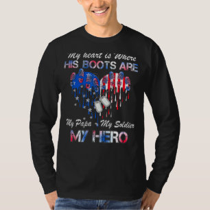 My Papa My Soldier My Hero Veteran Military T-Shirt