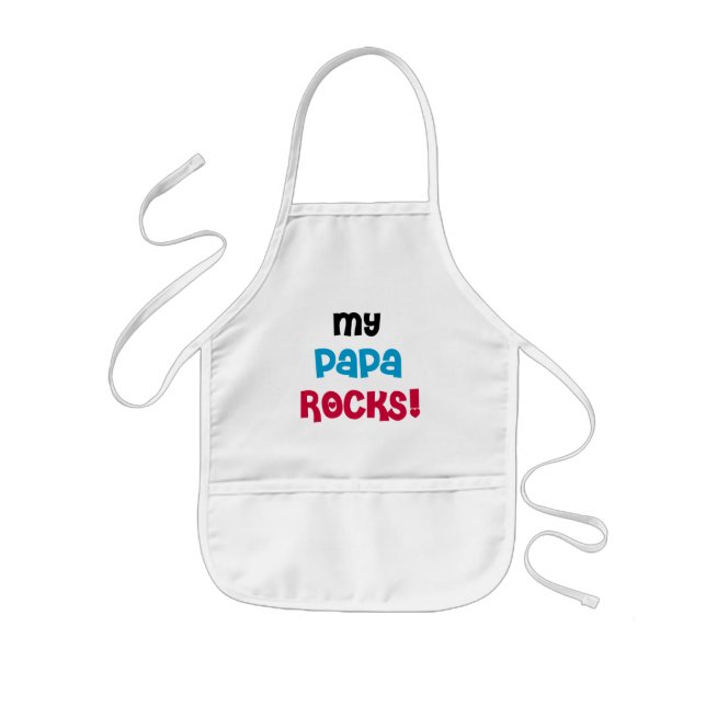 My Papa Rocks Tshirts and Gifts Kids Apron (Front)