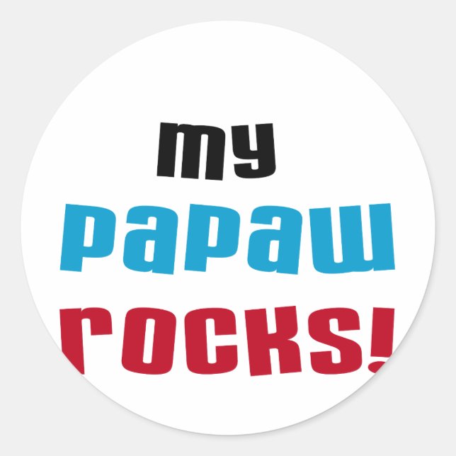 My Papaw Rocks T-shirts and Gifts Classic Round Sticker (Front)