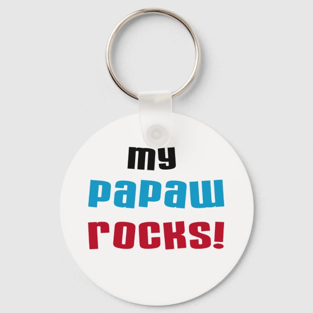 My Papaw Rocks T-shirts and Gifts Keychain (Front)