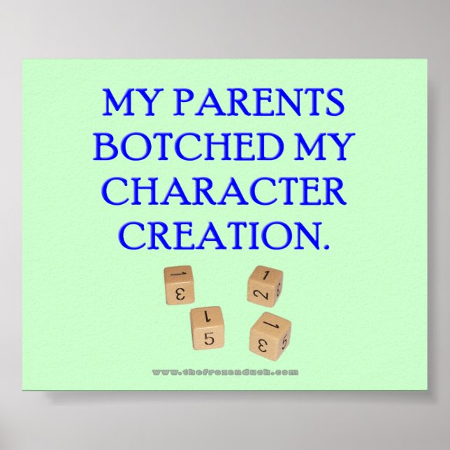 My Parents Botched My Character Creation Poster (Front)