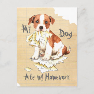 My Parson Russell Terrier Ate My Homework Postcard