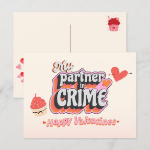 My partner in crime holiday postcard