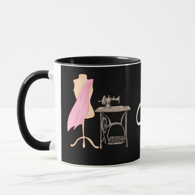 MY PASSION dressmaking model and sewing machine Mug (Left)