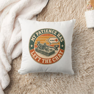 My Patience Has Left the Chat – Vintage Telegraph  Throw Pillow