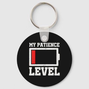 My Patience Level Drained Battery Stress Awareness Keychain