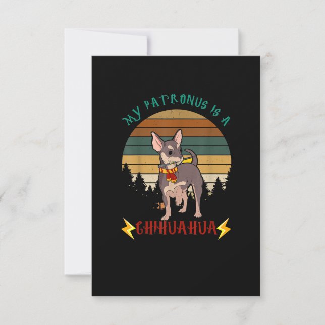 My Patronus Is A Chihuahua Funny Gift Dog Lover . RSVP Card (Front)