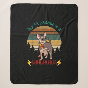 My Patronus Is A Chihuahua Funny Gift Dog Lover . Sherpa Blanket