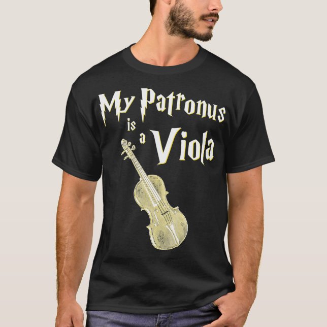 My Patronus Is A Viola  Fun Unique Viola Player T-Shirt (Front)