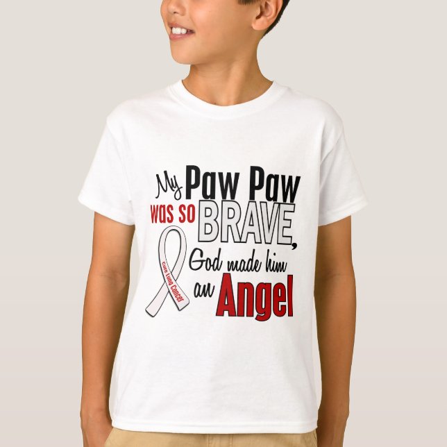 My Paw Paw Is An Angel Lung Cancer T-Shirt (Front)