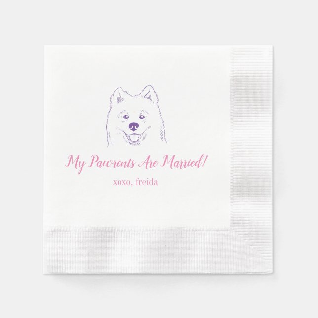 My Pawrents Are Married Samoyed Wedding Napkins (Front)