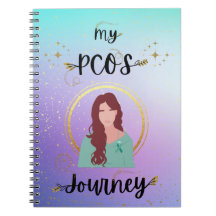 My PCOS Journey - Woman With Teal Ribbon Gold Note