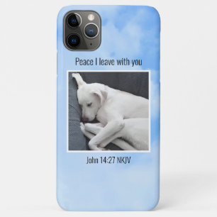 My Peace I Give You Bible Verse Dog in Blue Sky iPhone 11 Pro Max Case
