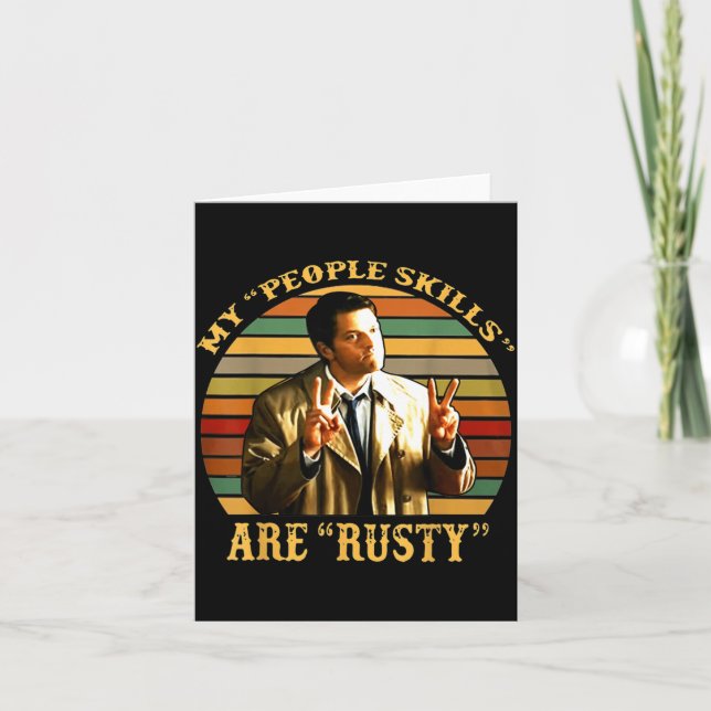 My People Skills Are Rusty Vintage  Card (Front)