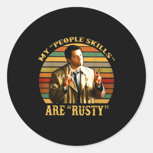 My People Skills Are Rusty Vintage  Classic Round Sticker