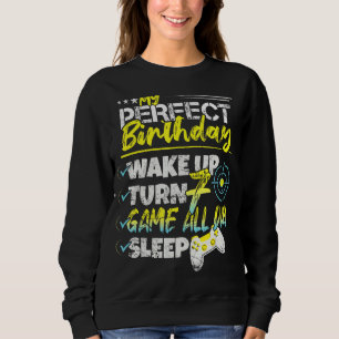 My Perfect 7th Birthday 7 Years Boy Girl Gaming Sweatshirt