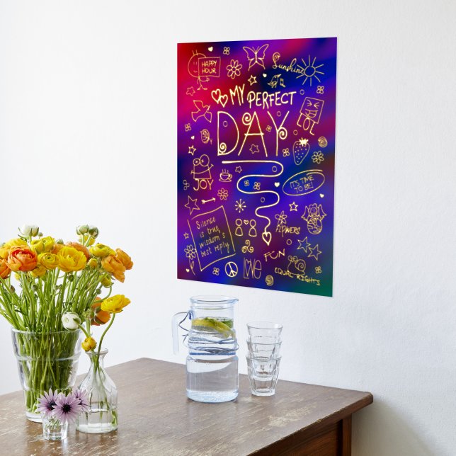 My Perfect Day - Positive Thinking 2 Foil Prints (Laydown (Kitchen))