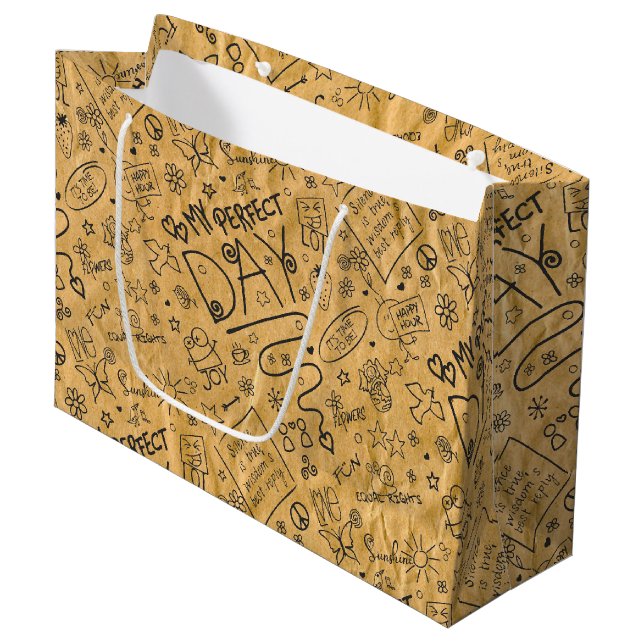 My Perfect Day - Positive Thinking 2 Large Gift Bag (Front Angled)