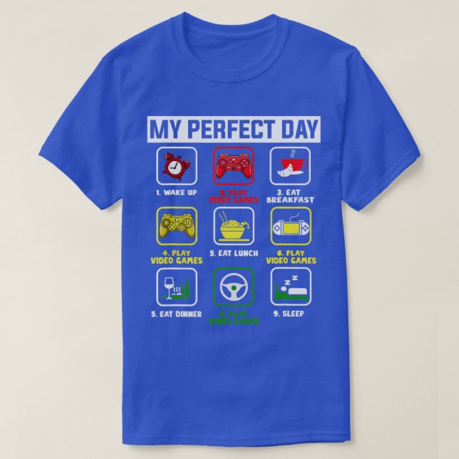 My Perfect Day Video Games Funny Cool  Gift Boys M T-Shirt (Design Front)
