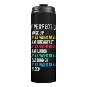 My Perfect Day Video Games Funny Grandson Gamer Thermal Tumbler