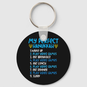 My Perfect Hanukkah Video Game Chanukah Jew Men Bo Keychain