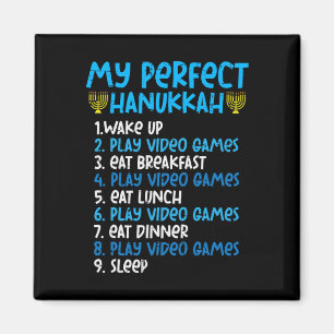My Perfect Hanukkah Video Game Chanukah Jew Men Bo Magnet