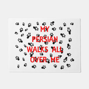 my persian walks on me doormat