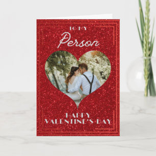 My Person Custom Photo Glitter Valentine Card