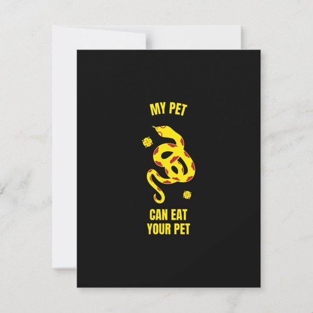 My pet can eat your pet funny reptile pet snake.pn thank you card (Front)