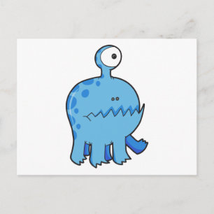 my pet cyclops monster blue postcard