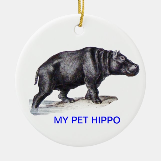 MY PET HIPPO CERAMIC ORNAMENT (Front)