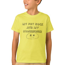 My Pet Rock Ate My Homework! humour tee shirt