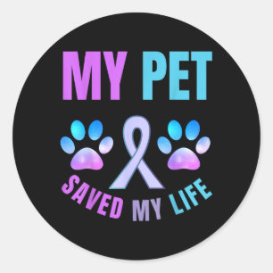 My Pet Saved My Life Emotional Support Paws Classic Round Sticker