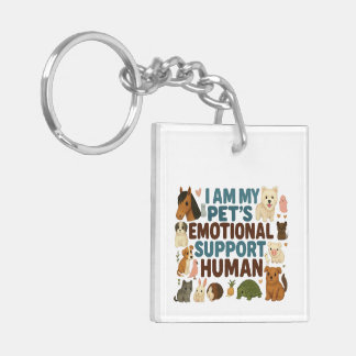 My Pet's Emotional Support Human Keychain