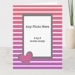 My Photo and a Pink Heart on Valentines Card