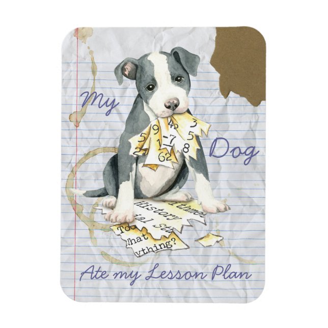 My Pit Bull Ate My Lesson Plan Magnet (Vertical)