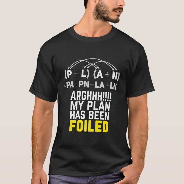 My Plan Has Been Foiled Funny Math Pun Long Sleeve T-Shirt (Front)