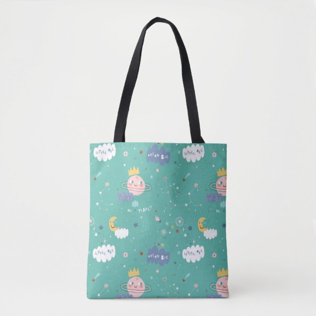 My Planet Dream Big Little One Pattern Tote Bag (Front)