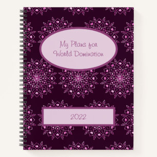 My Plans for World Domination Mandala Notebook