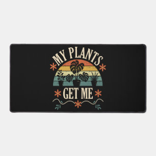 My Plants Get Me Retro Plant Lover Gift Desk Mat